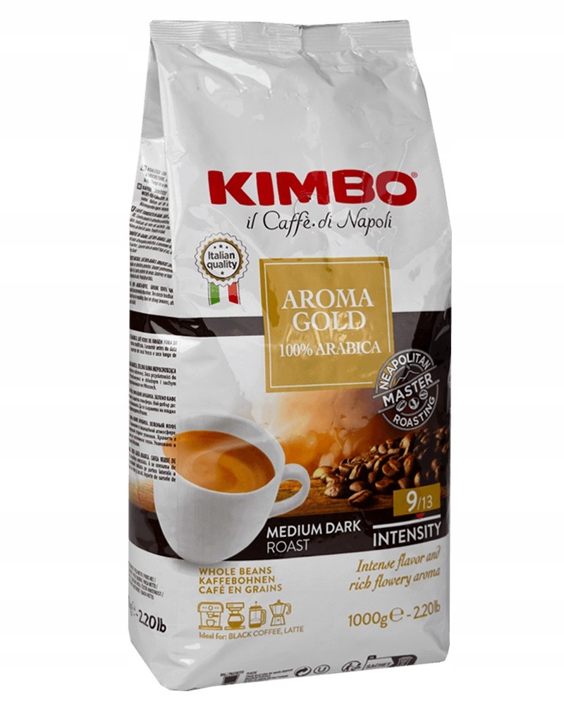 Kimbo Aroma Gold 1 kg – 100 % Arabica zrnková káva